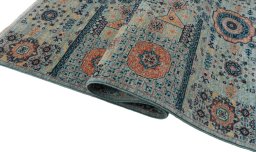 Full view of New Mamluk rug from Pakistan, 152 × 100 cm in Multi Color tones