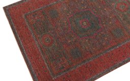 Backside of handmade New Mamluk rug showing knot structure and weave density