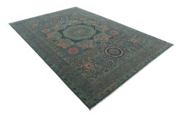 Close-up detail of New Mamluk rug from Pakistan showing Wool weave