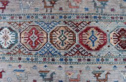 Close-up detail of New Samarkand rug from Pakistan showing Wool weave