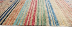 Close-up detail of New Samarkand rug from Pakistan showing Wool weave