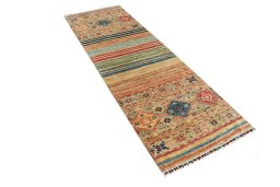 Close-up detail of New Samarkand rug from Pakistan showing Wool weave
