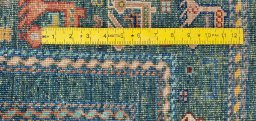 Full view of New Samarkand rug from Pakistan, 204 × 149 cm in Green tones