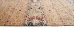 Close-up detail of New Samarkand rug from Pakistan showing Wool weave