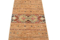 Close-up detail of New Samarkand rug from Pakistan showing Wool weave