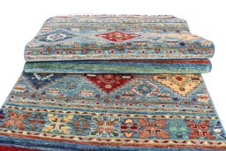 Surface texture of New Samarkand rug with natural Wool and intricate pattern