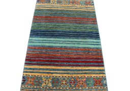 Close-up detail of New Samarkand rug from Pakistan showing Wool weave