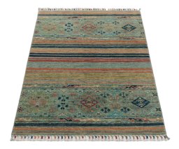 Surface texture of New Samarkand rug with natural Wool and intricate pattern