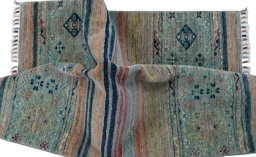Close-up detail of New Samarkand rug from Pakistan showing Wool weave