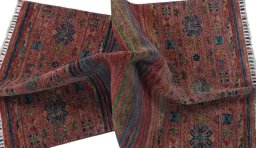 Close-up detail of New Samarkand rug from Pakistan showing Wool weave
