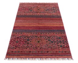 Surface texture of New Samarkand rug with natural Wool and intricate pattern