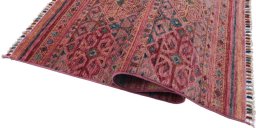 Full view of New Samarkand rug from Pakistan, 150 × 97 cm in Multi Color tones