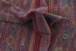 Close-up detail of New Samarkand rug from Pakistan showing Wool weave