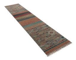 Close-up detail of New Samarkand rug from Pakistan showing Wool weave