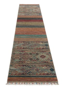 Surface texture of New Samarkand rug with natural Wool and intricate pattern