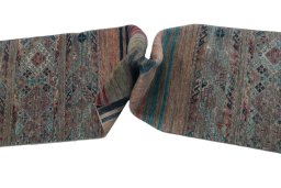 Close-up detail of New Samarkand rug from Pakistan showing Wool weave
