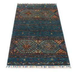 Surface texture of New Samarkand rug with natural Wool and intricate pattern