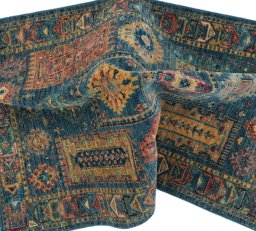 Full view of New Samarkand rug from Pakistan, 119 × 80 cm in Blue tones