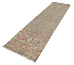 Close-up detail of New Samarkand rug from Pakistan showing Wool weave