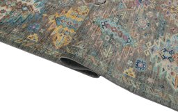 Close-up detail of New Samarkand rug from Pakistan showing Wool weave