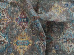Full view of New Samarkand rug from Pakistan, 200 × 147 cm in Gray tones