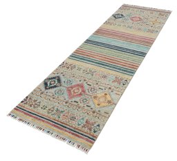 Close-up detail of New Samarkand rug from Pakistan showing Wool weave