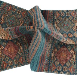 Full view of New Samarkand rug from Pakistan, 154 × 101 cm in Multi Color tones