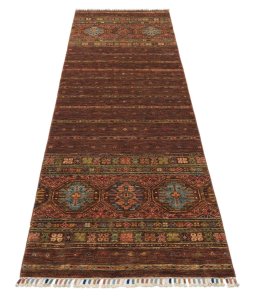 Surface texture of New Samarkand rug with natural Wool and intricate pattern