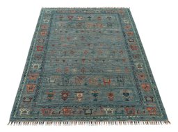 Surface texture of New Samarkand rug with natural Wool and intricate pattern