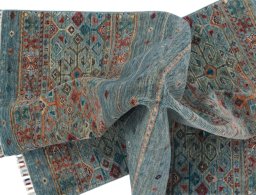 Full view of New Samarkand rug from Pakistan, 170 × 123 cm in Blue tones