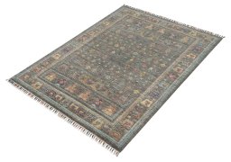Close-up detail of New Samarkand rug from Pakistan showing Wool weave