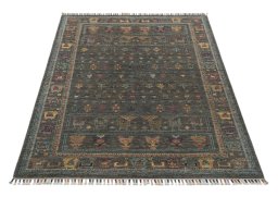 Surface texture of New Samarkand rug with natural Wool and intricate pattern