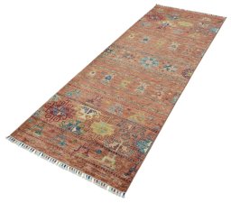 Close-up detail of New Samarkand rug from Pakistan showing Wool weave