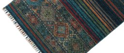 Backside of handmade New Samarkand rug showing knot structure and weave density