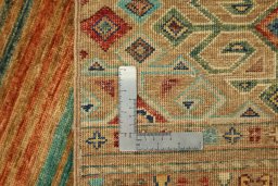 Close-up detail of New Samarkand rug from Pakistan showing Wool weave