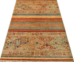 Surface texture of New Samarkand rug with natural Wool and intricate pattern