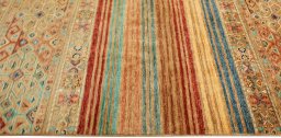 Close-up detail of New Samarkand rug from Pakistan showing Wool weave