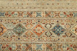 Close-up detail of New Samarkand rug from Pakistan showing Wool weave