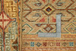 Close-up detail of New Samarkand rug from Pakistan showing Wool weave