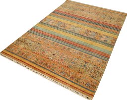Close-up detail of New Samarkand rug from Pakistan showing Wool weave