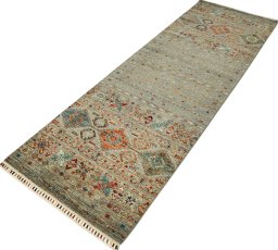 Close-up detail of New Samarkand rug from Pakistan showing Wool weave