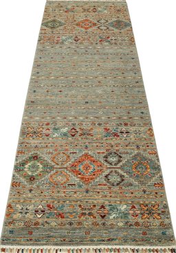 Surface texture of New Samarkand rug with natural Wool and intricate pattern