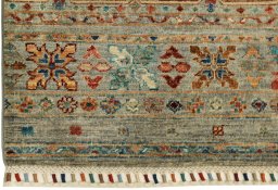 Close-up detail of New Samarkand rug from Pakistan showing Wool weave