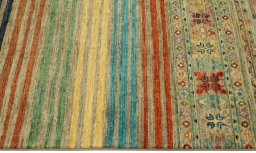 Close-up detail of New Samarkand rug from Pakistan showing Wool weave