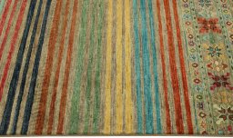 Close-up detail of New Samarkand rug from Pakistan showing Wool weave