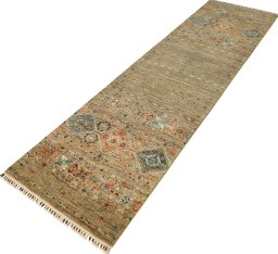 Close-up detail of New Samarkand rug from Pakistan showing Wool weave