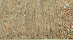 Close-up detail of New Samarkand rug from Pakistan showing Wool weave