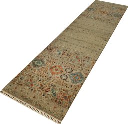 Close-up detail of New Samarkand rug from Pakistan showing Wool weave