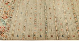Close-up detail of New Samarkand rug from Pakistan showing Wool weave