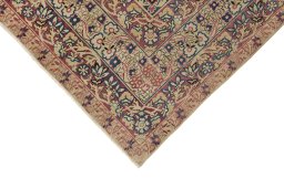 Backside of handmade 1880s Antique Carpets rug showing knot structure and weave density
